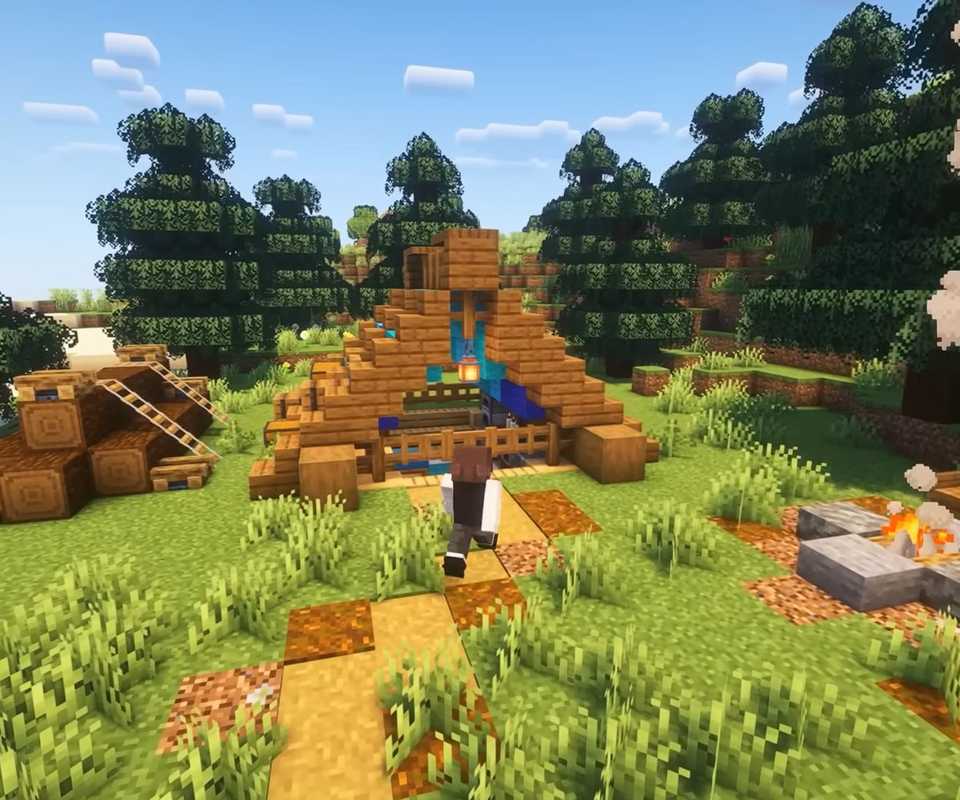 Simple Minecraft House for Beginners - Campsite Base