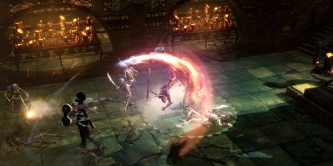 Slashing enemies in Dungeon Siege 3
