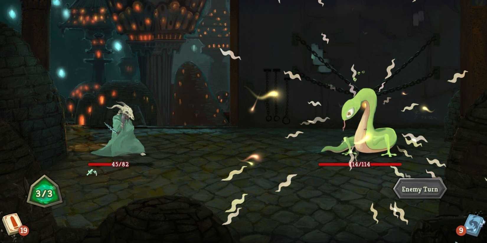 Silent battling Snecko inflicting confused on player