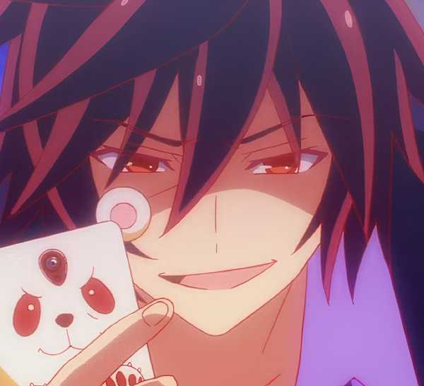 Sora in No game no life looking smug.