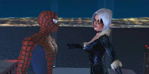 Spider-Man with Black Cat in Spider-Man 2 (2004)