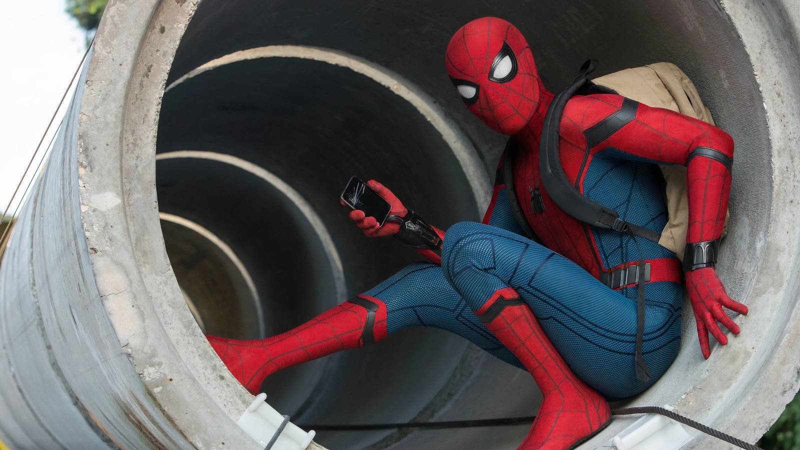 Spider-Man in a tunnel 