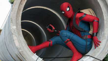 Spider-Man in a tunnel