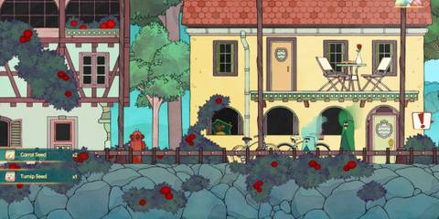 Spiritfarer opening a chest in Hummingberg