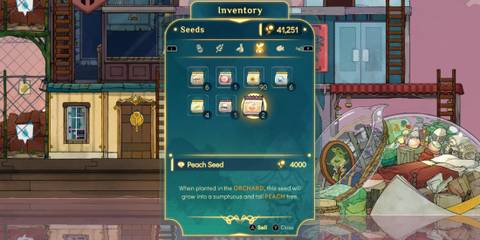 Spiritfarer selling peach seeds