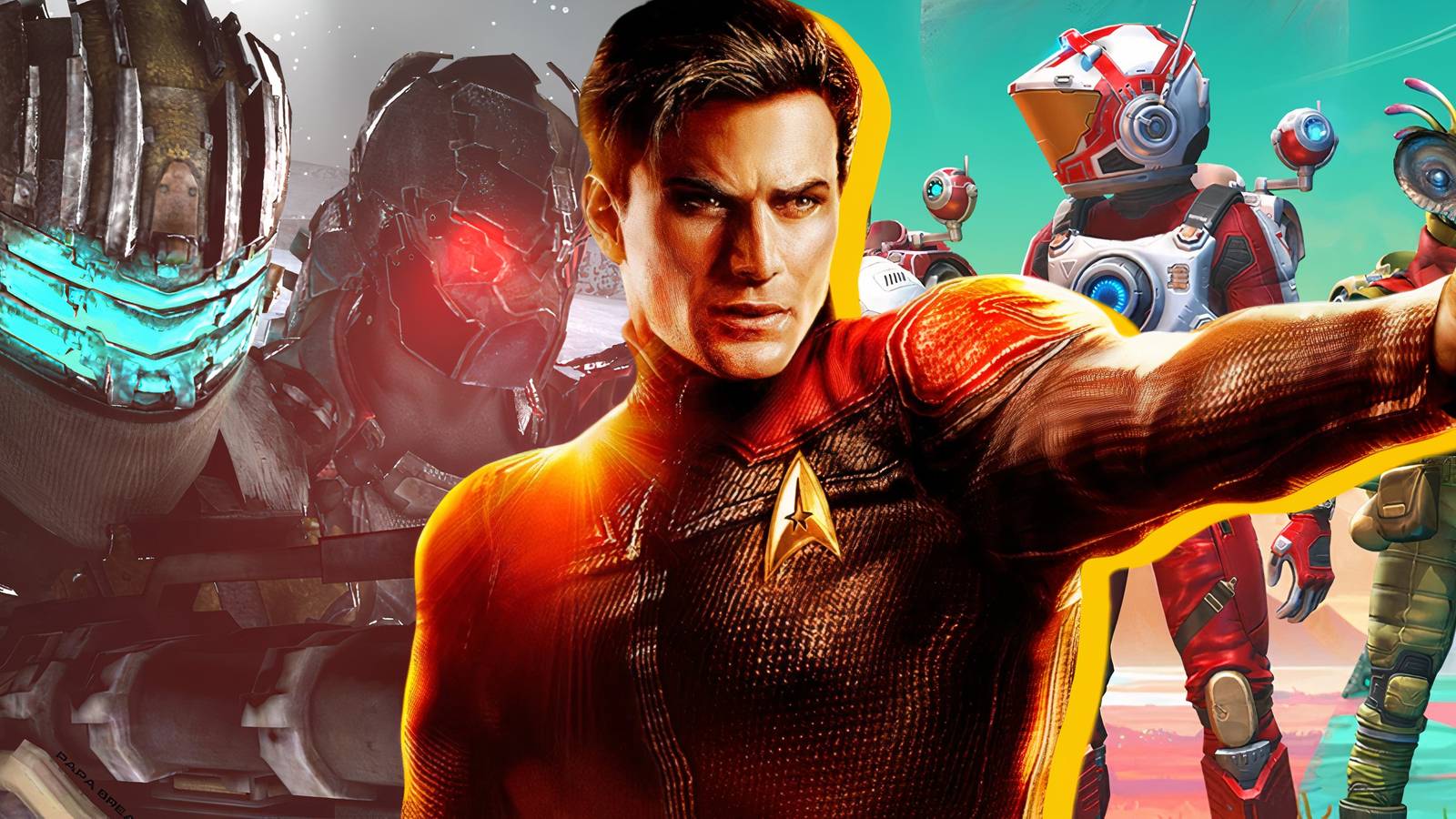 Split image of Dead Space 3, Star Trek Online, and No Man's Sky