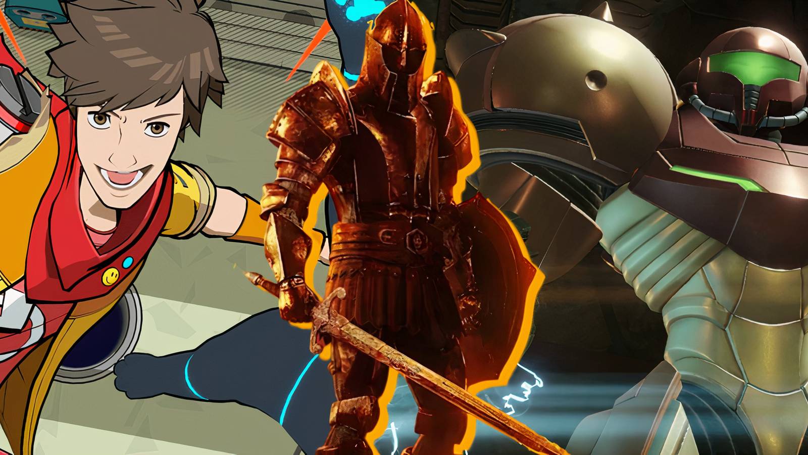 Split image of Hi-Fi Rush, The Elder Scrolls 4 Oblivion Remastered, and Metroid Prime Remastered