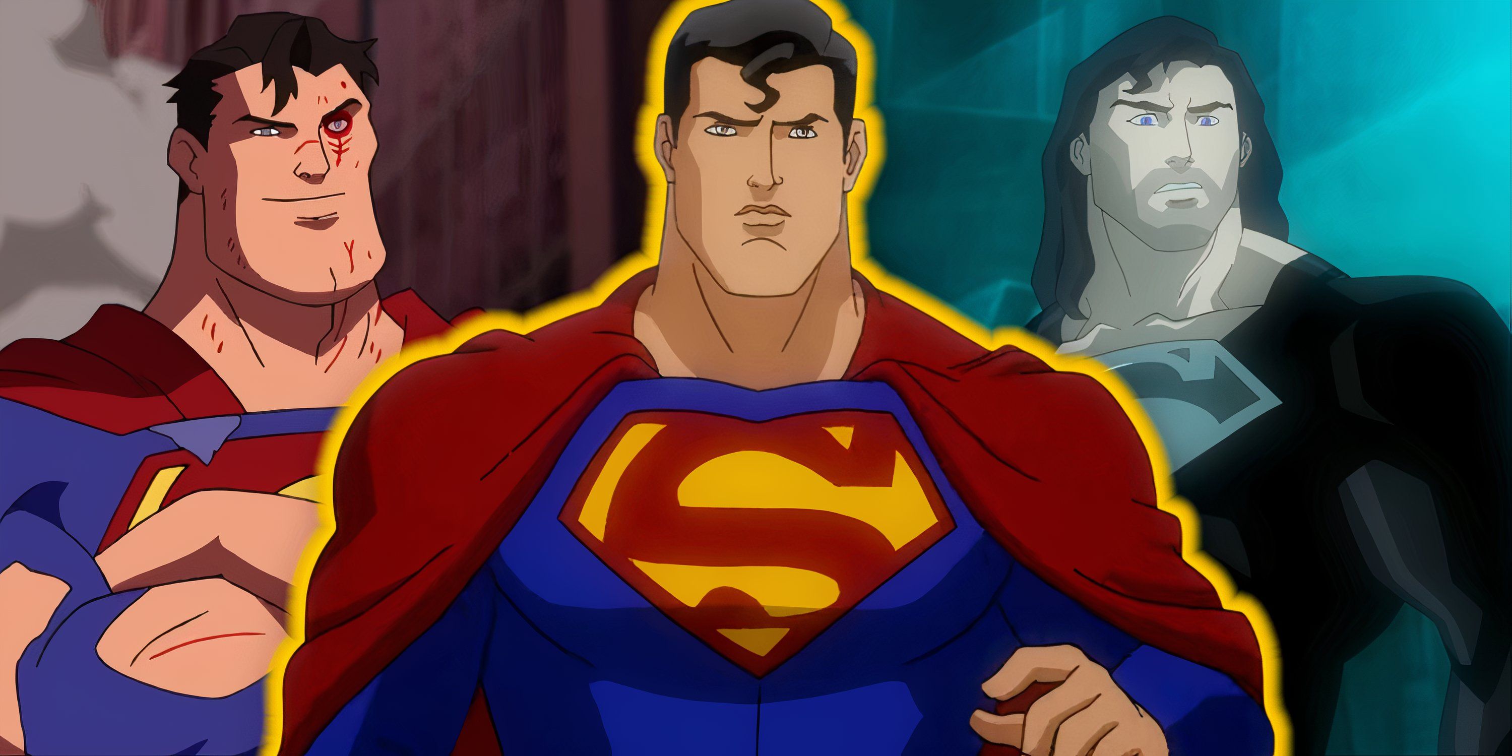Split image of Superman Vs. The Elite, All-Star Superman, and Reign Of The Supermen