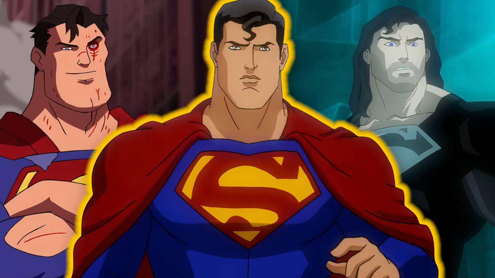 Split image of Superman Vs. The Elite, All-Star Superman, and Reign Of The Supermen