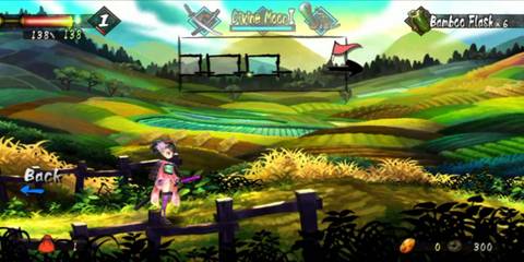 Standing in a field in Muramasa Rebirth