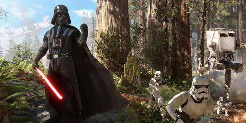 Darth Vader leading Imperials in Star Wars Battlefront 2