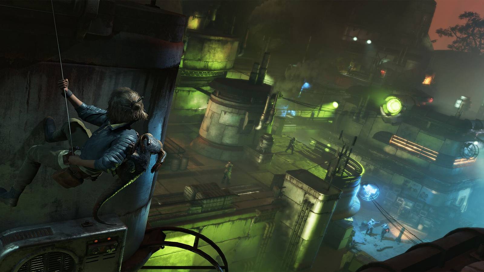 Stars Wars Outlaws steam pic Kay grappling on building