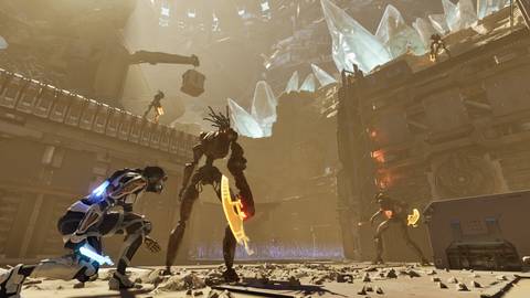 Zoe performing a sneak attack in Steel Seed