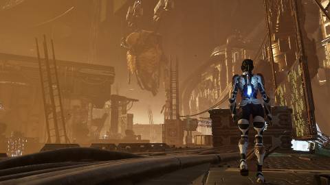 A screenshot of the Titan under construction in Steel Seed