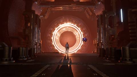 Zoe and Koby in a Steel Seed cutscene