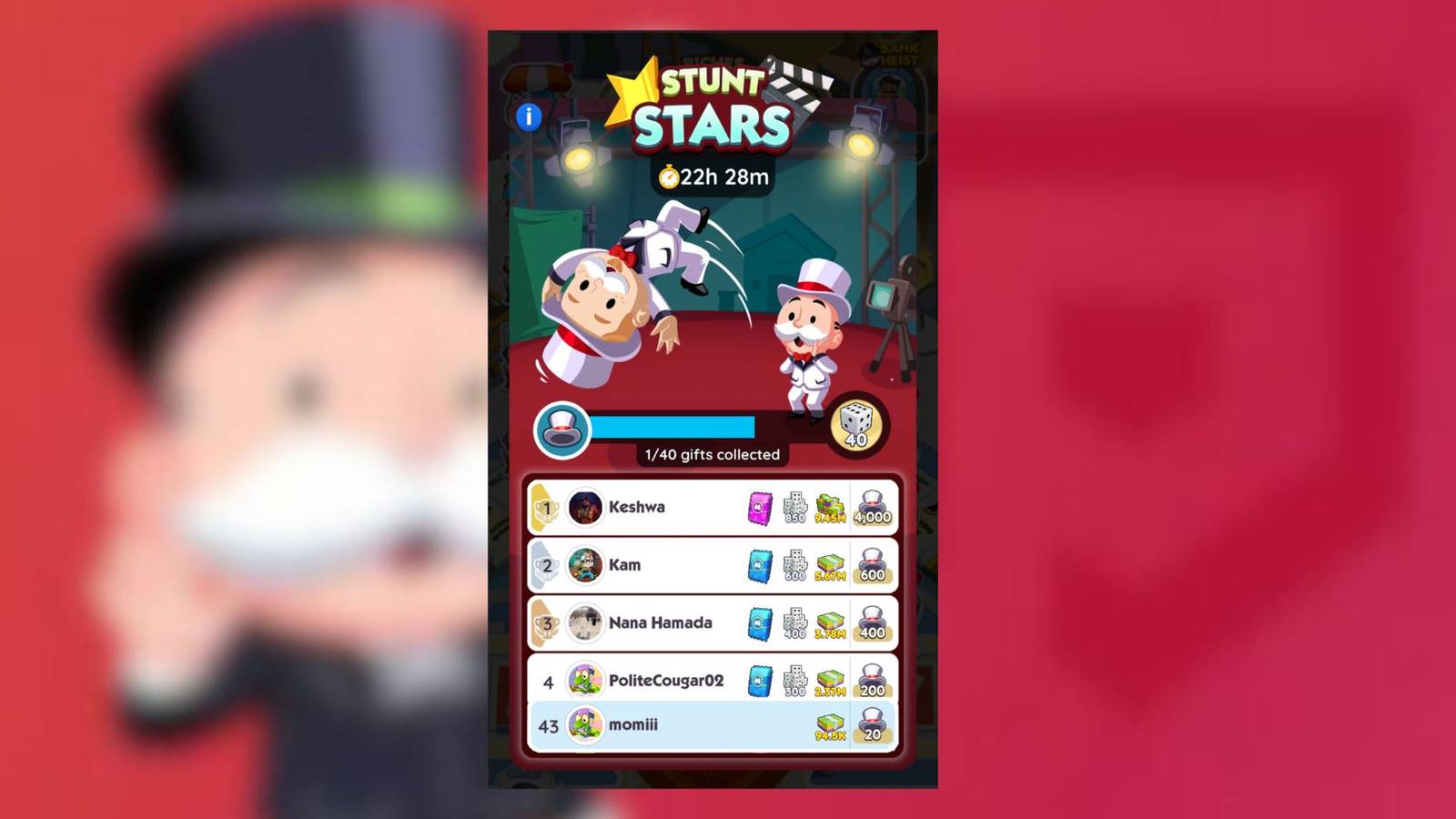 stunt stars monopoly go 