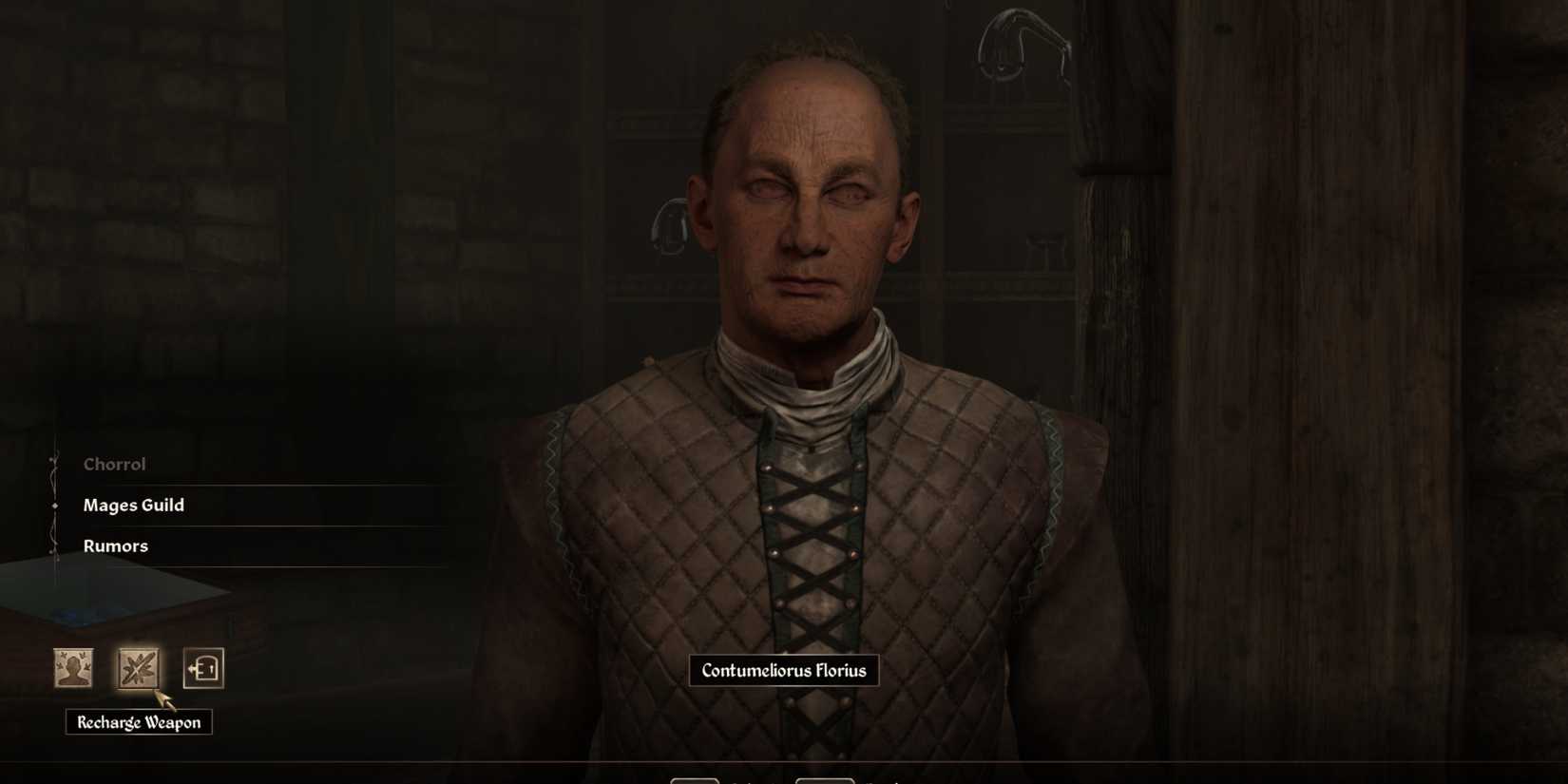 talking to a recharge weapon vendor in the elder scrolls 4 oblivion remastered