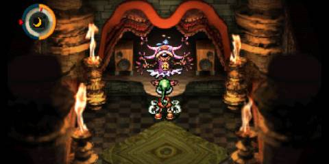 Talking to a shopkeeper in Moon Remix RPG Adventure