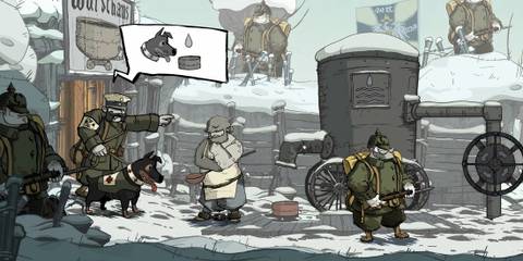 Talking to an NPC in Valiant Hearts The Great War
