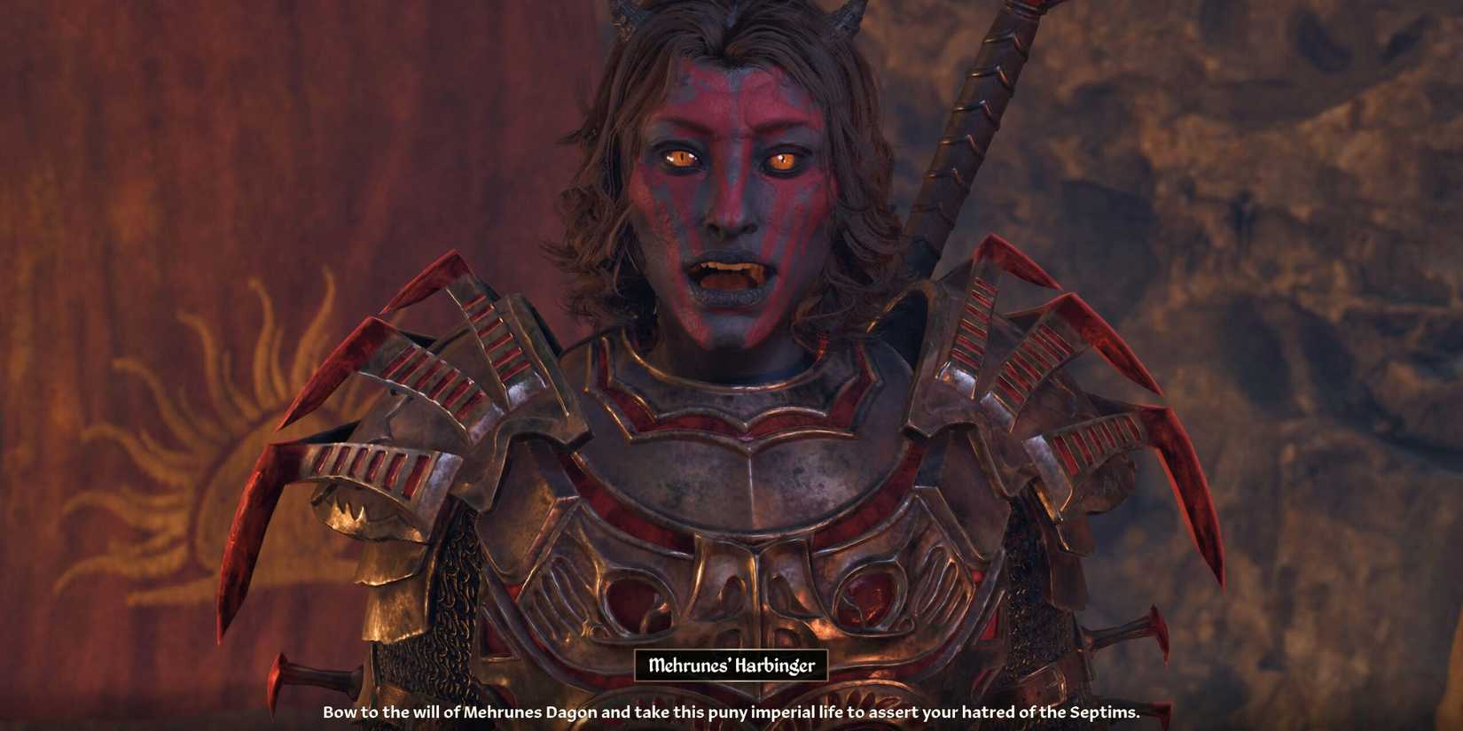 Talking to Mehrunes' Harbinger Oblivion Remastered