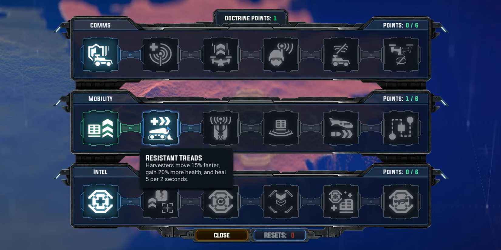 Tempest Rising GDF doctrine upgrades