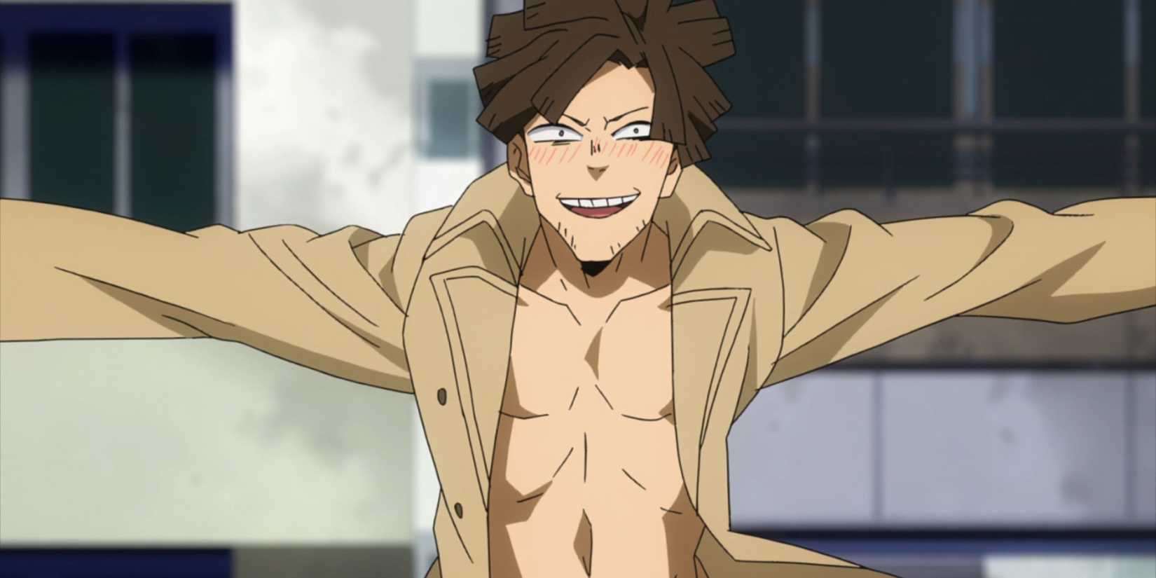 Teruo getting naked to activate his Shame quirk - My Hero Academia