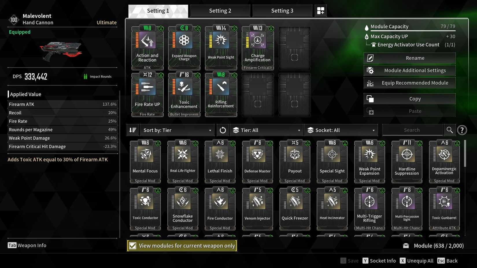 Tfd Dia Module The First Descendant: Best Malevolent Build