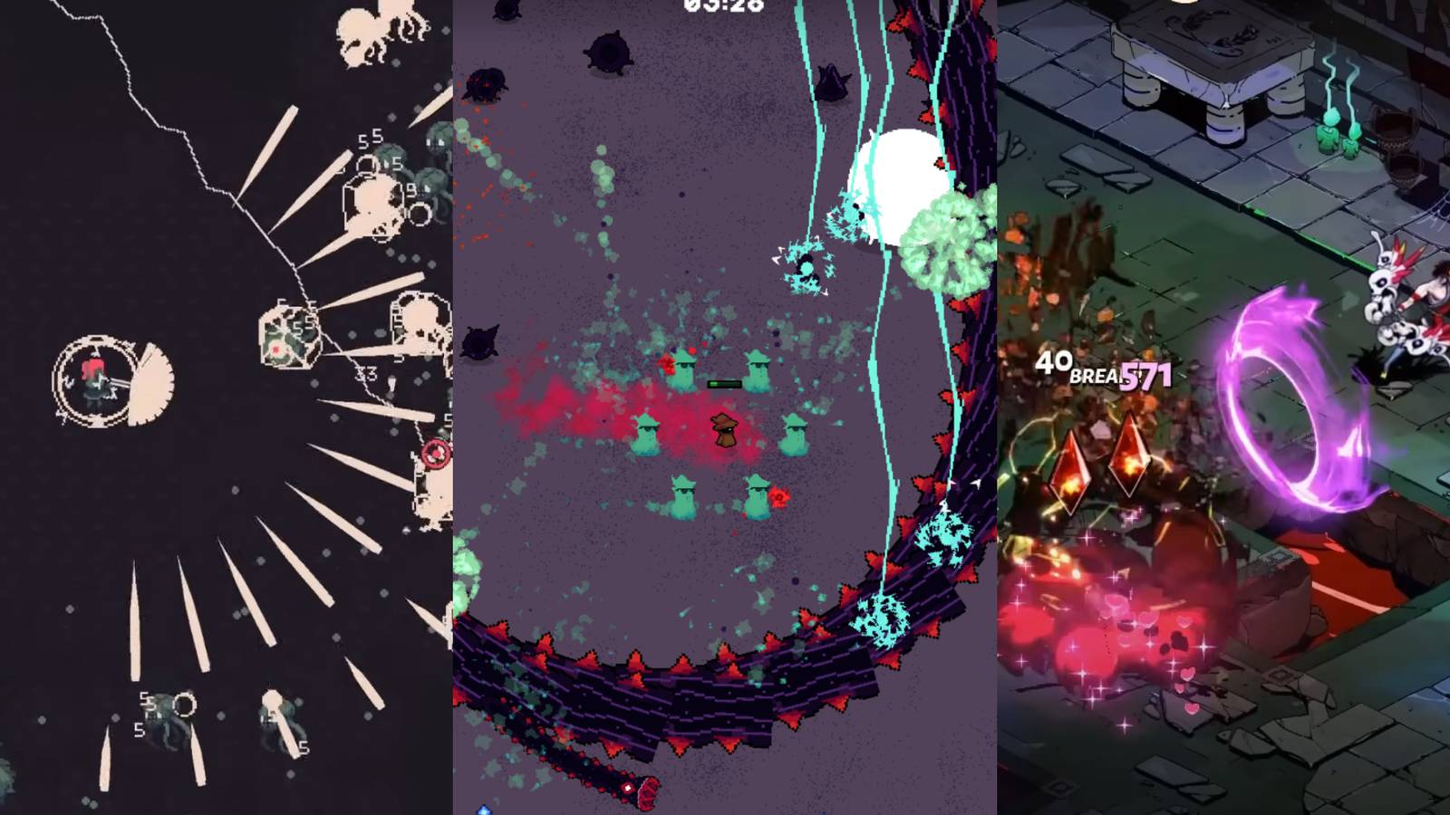 Mages Survival on centre, 20 minutes till dawn on left and Hades on right