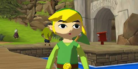 Link on Windfall Island in The Legend Of Zelda: The Wind Waker
