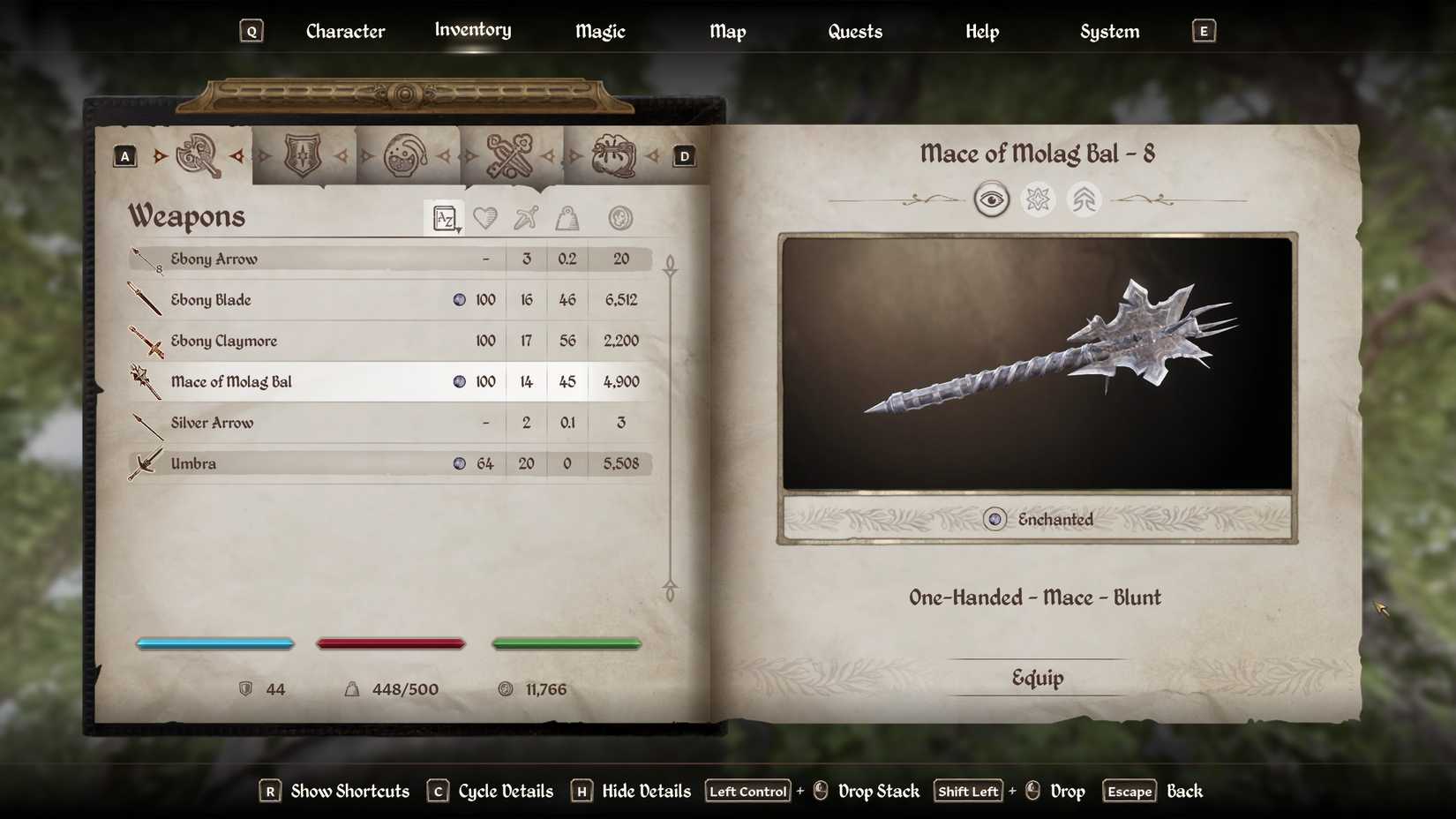 the mace of molag bal is acquired