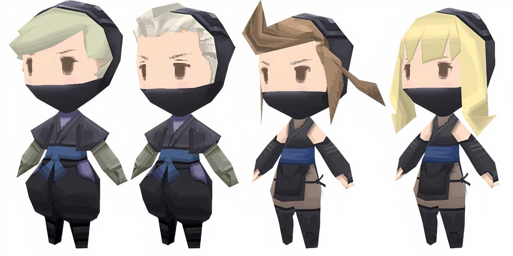 The party dressed as ninjas in Final Fantasy The 4 Heroes Of Light