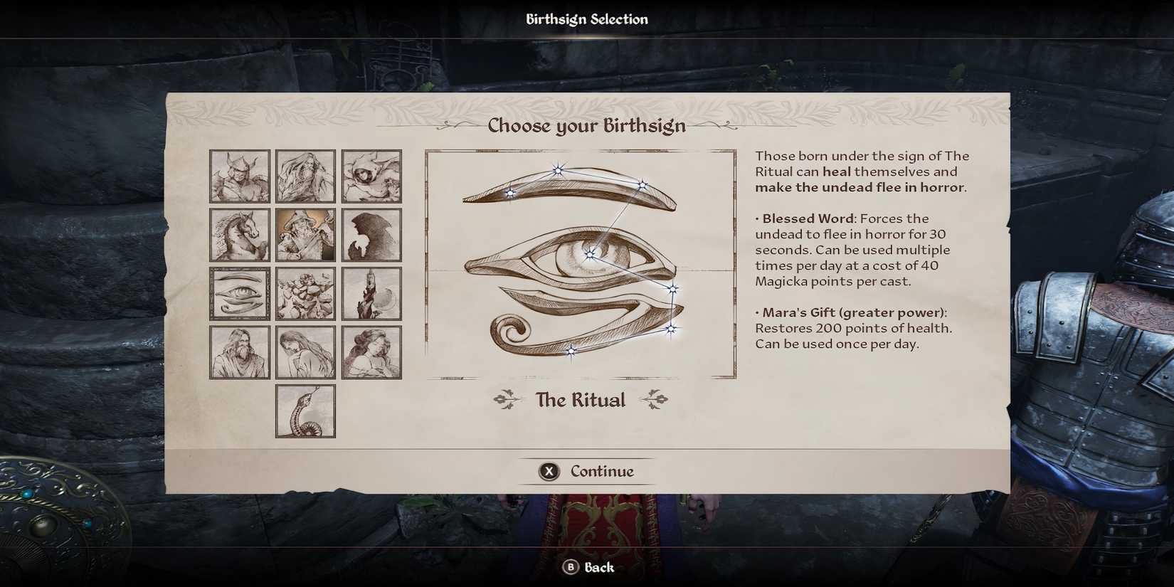 The Ritual Birthsign in The Elder Scrolls 4 Oblivion Remastered