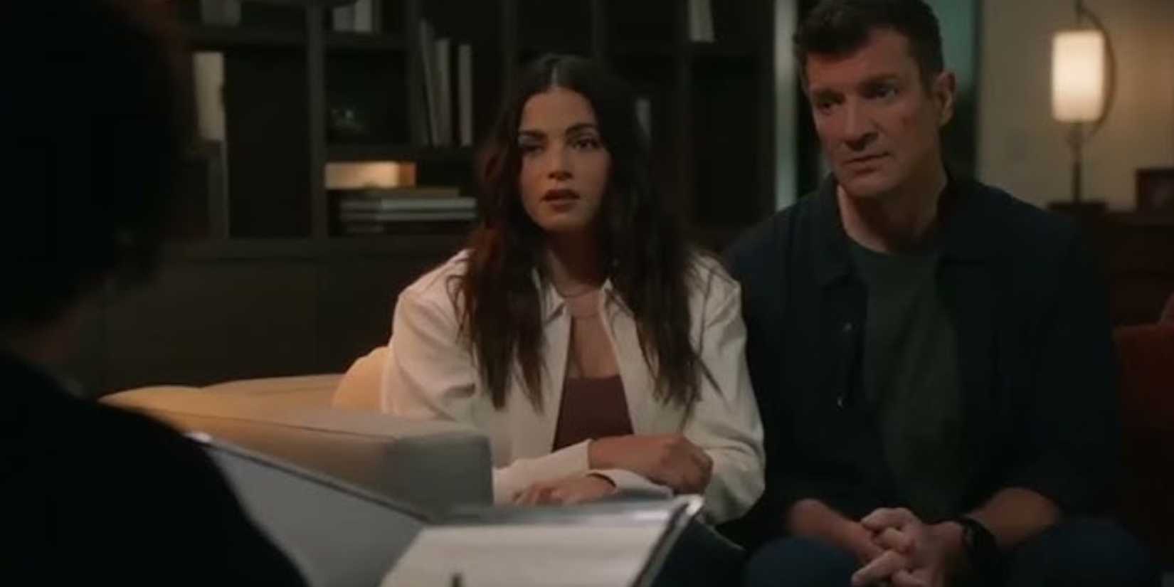 Bailey Nune (Jenna Dewan) and John Nolan (Nathan Fillion) on The rookie