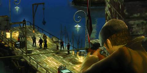 Sean Devlin aiming with a rifle in The Saboteur