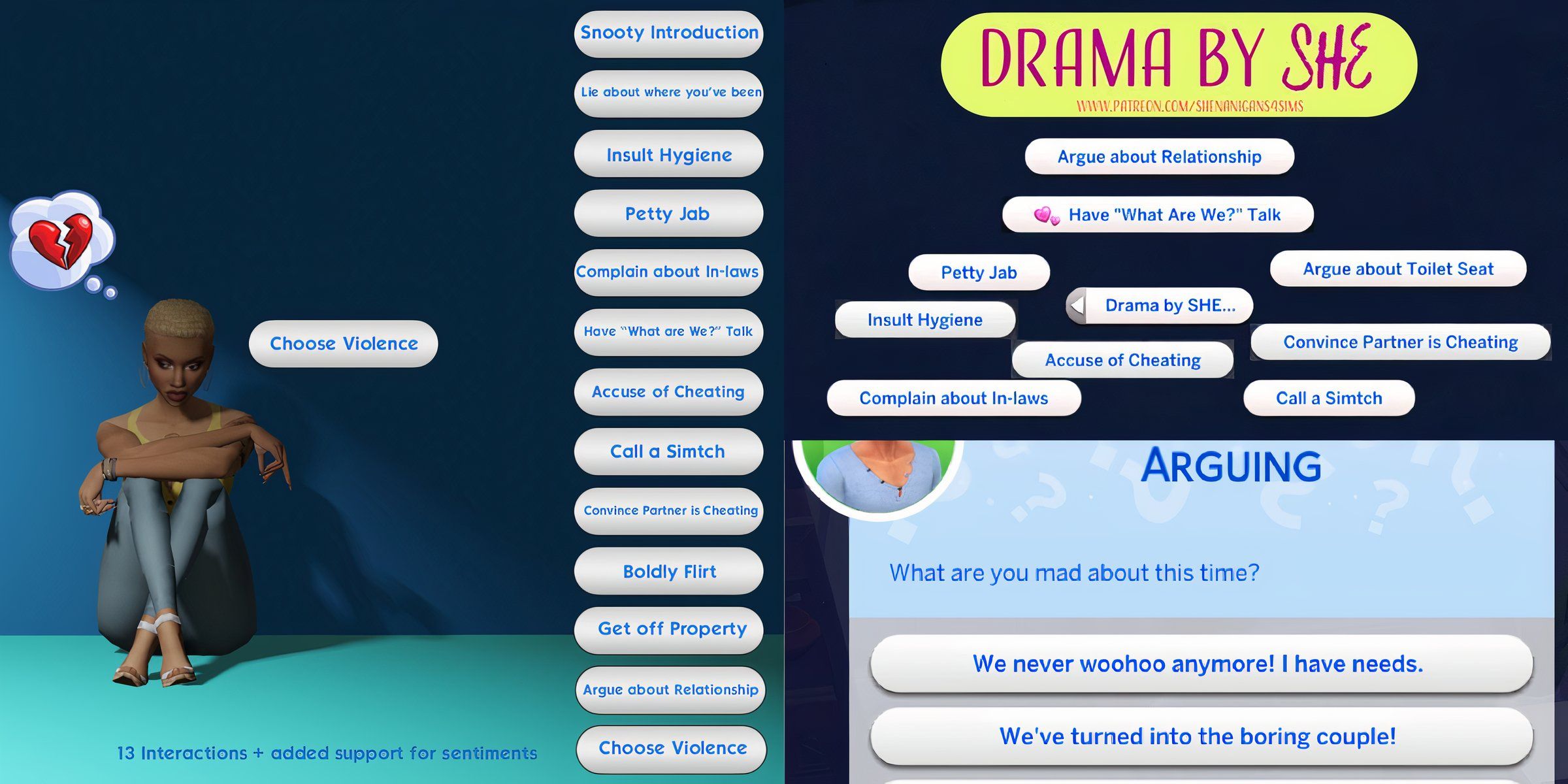 Drama Mod with new social interactions and sentiments