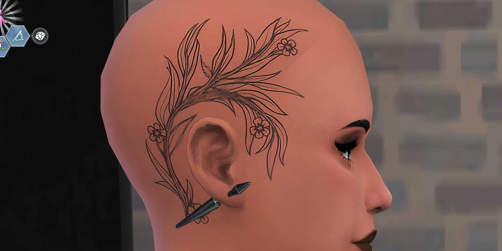 Flower Earpiece tattoo from Businesses & Hobbies
