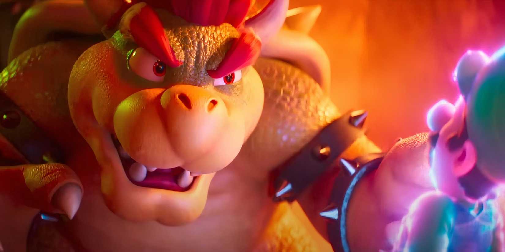 Bowser tormenting Luigi in The Super Mario Bros. Movie