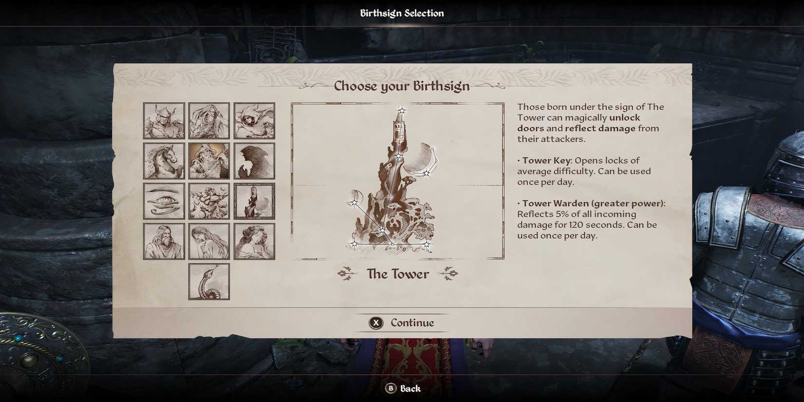 The Tower Birthsign in The Elder Scrolls 4 Oblivion Remastered