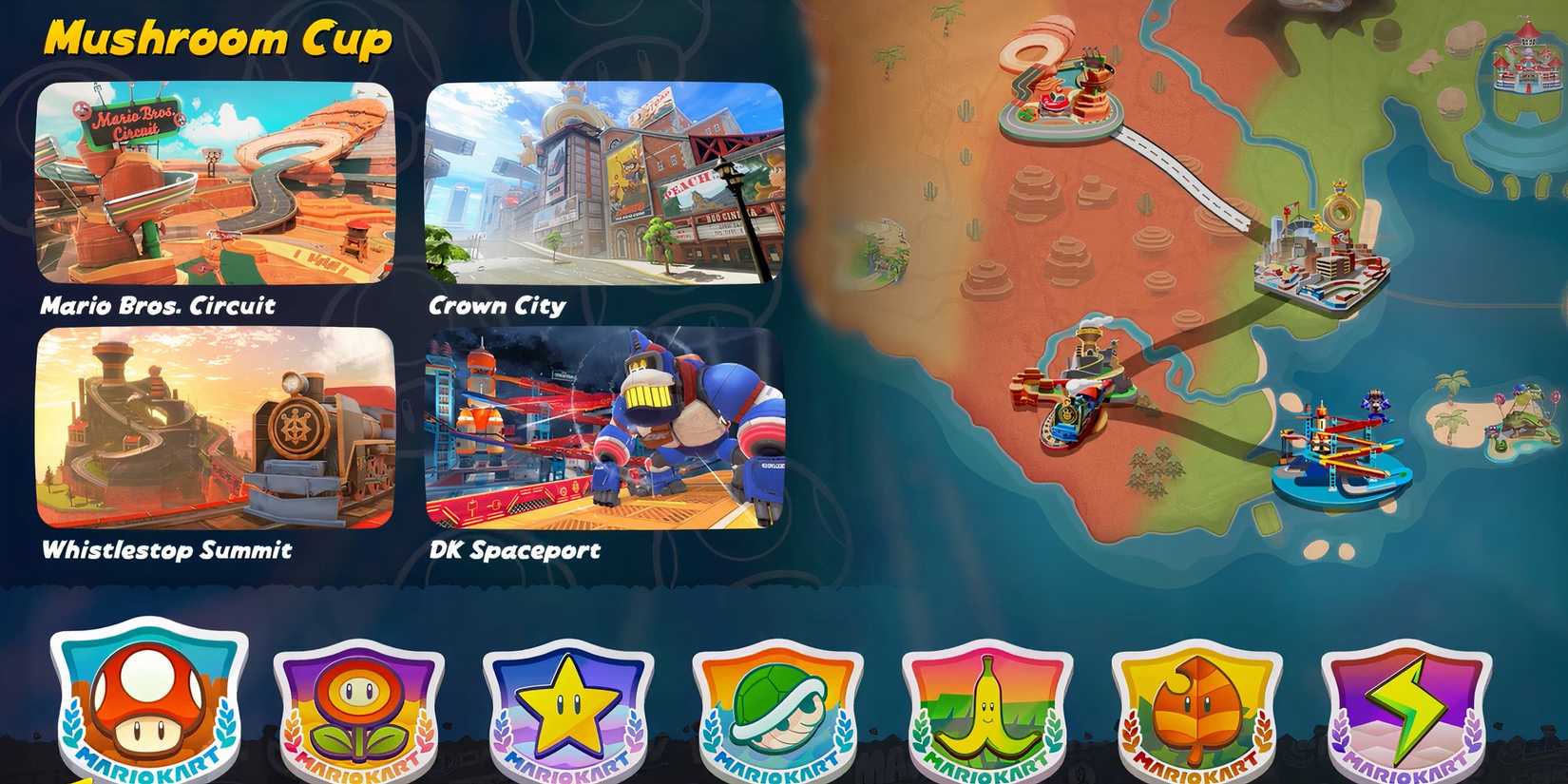 The track map in Mario Kart World