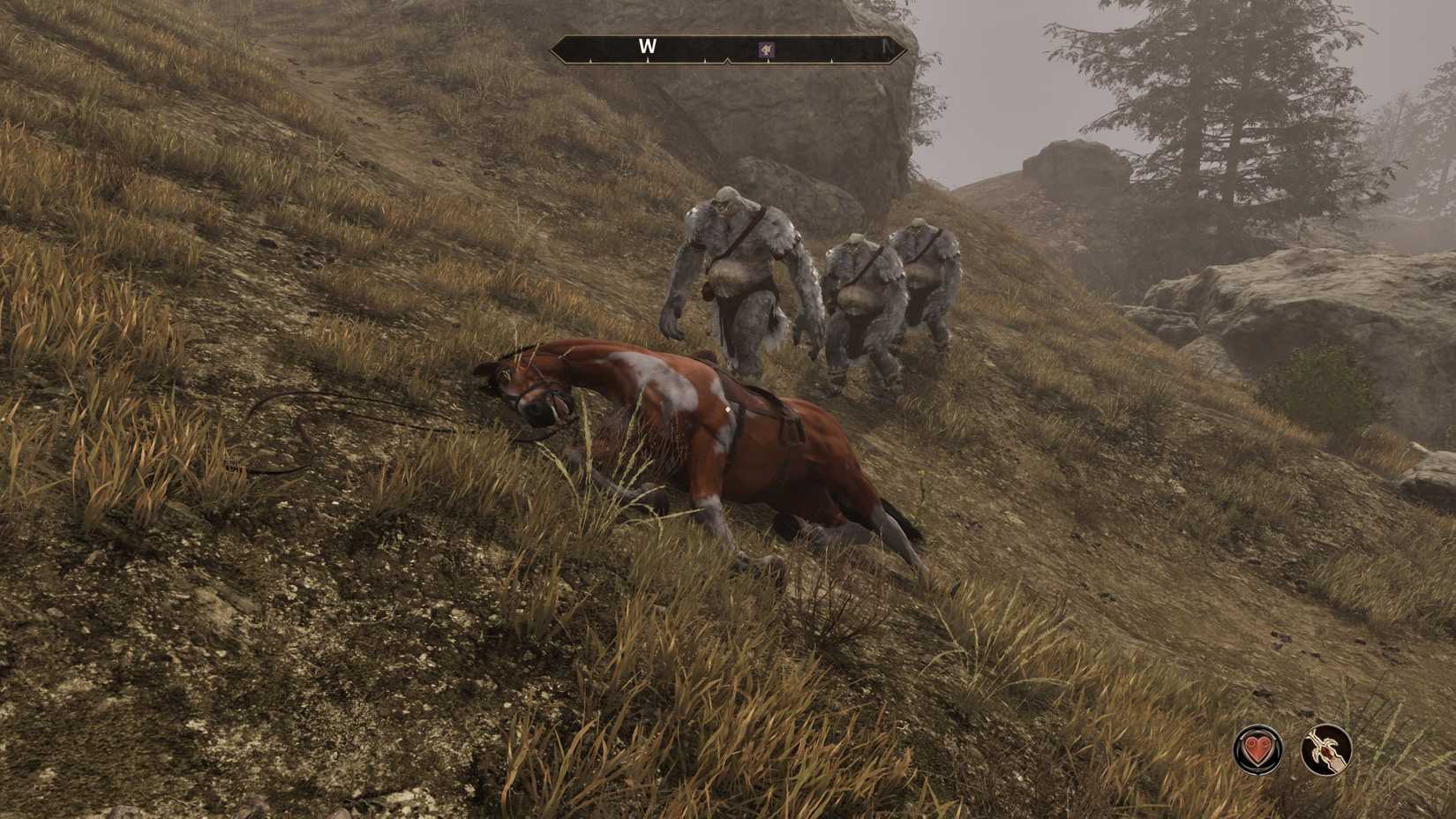 the trolls kill the player horse