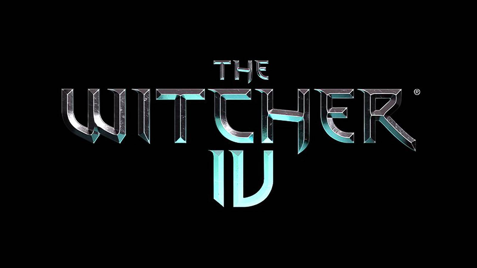 The Witcher 4 IV logo on black background 2x1 composite