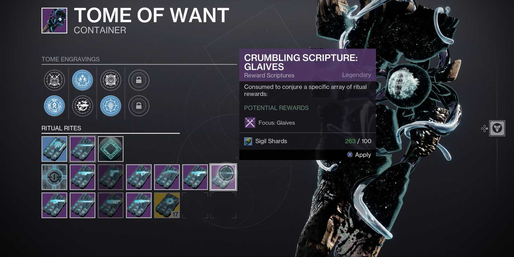 tome of want for glaives