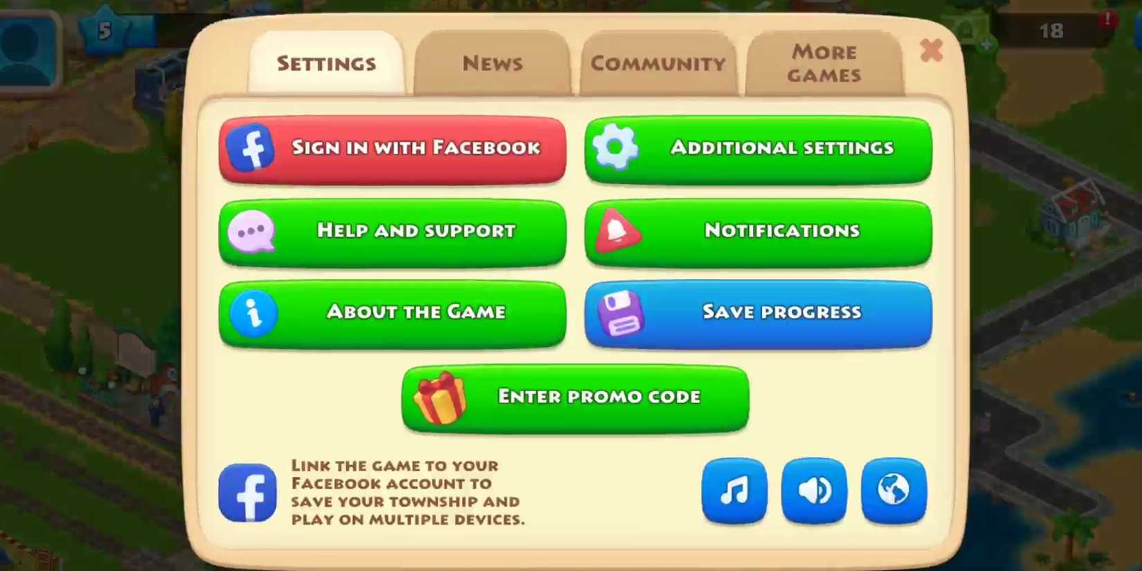 Township - Codes tab