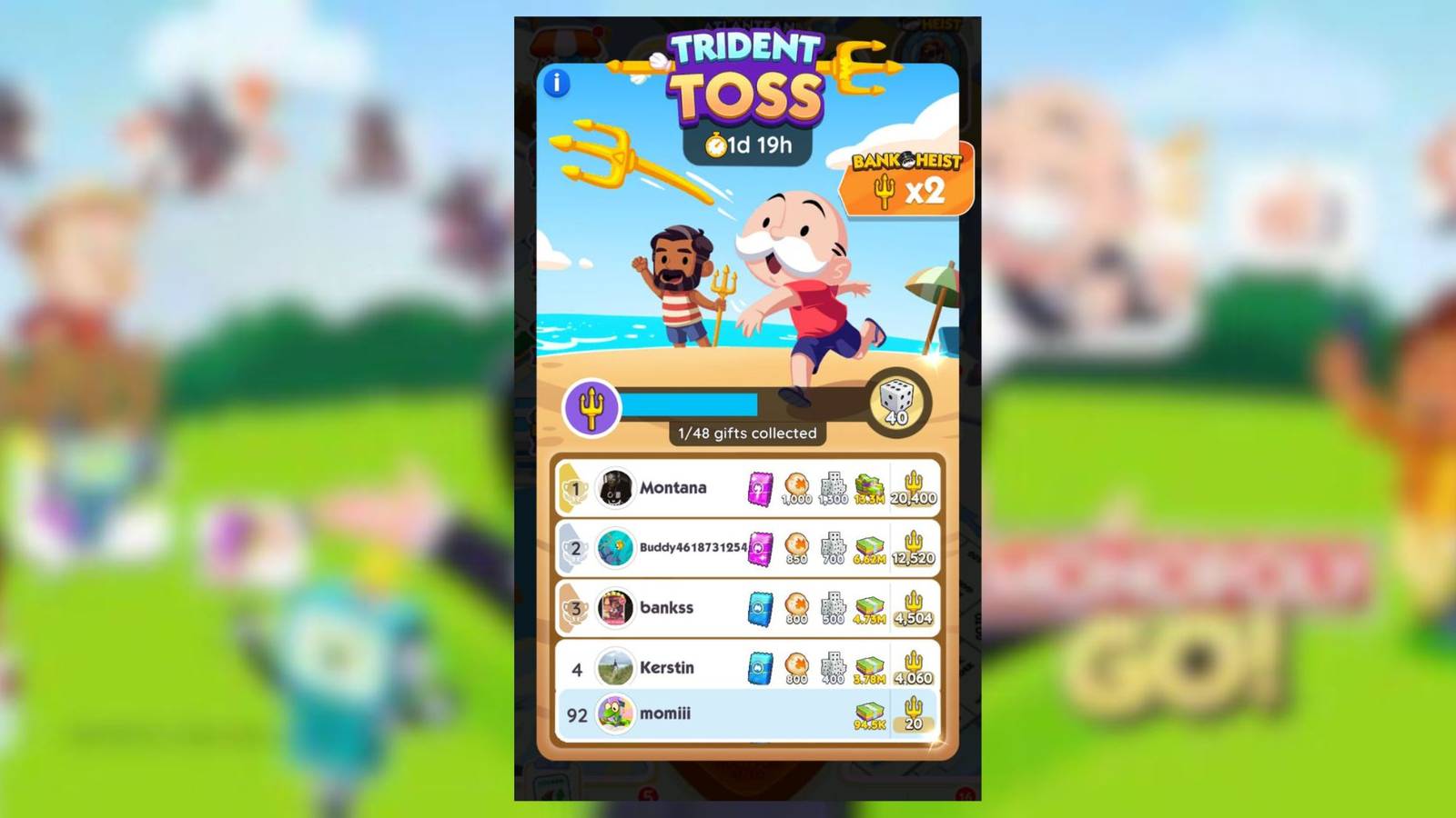 trident toss monopoly go