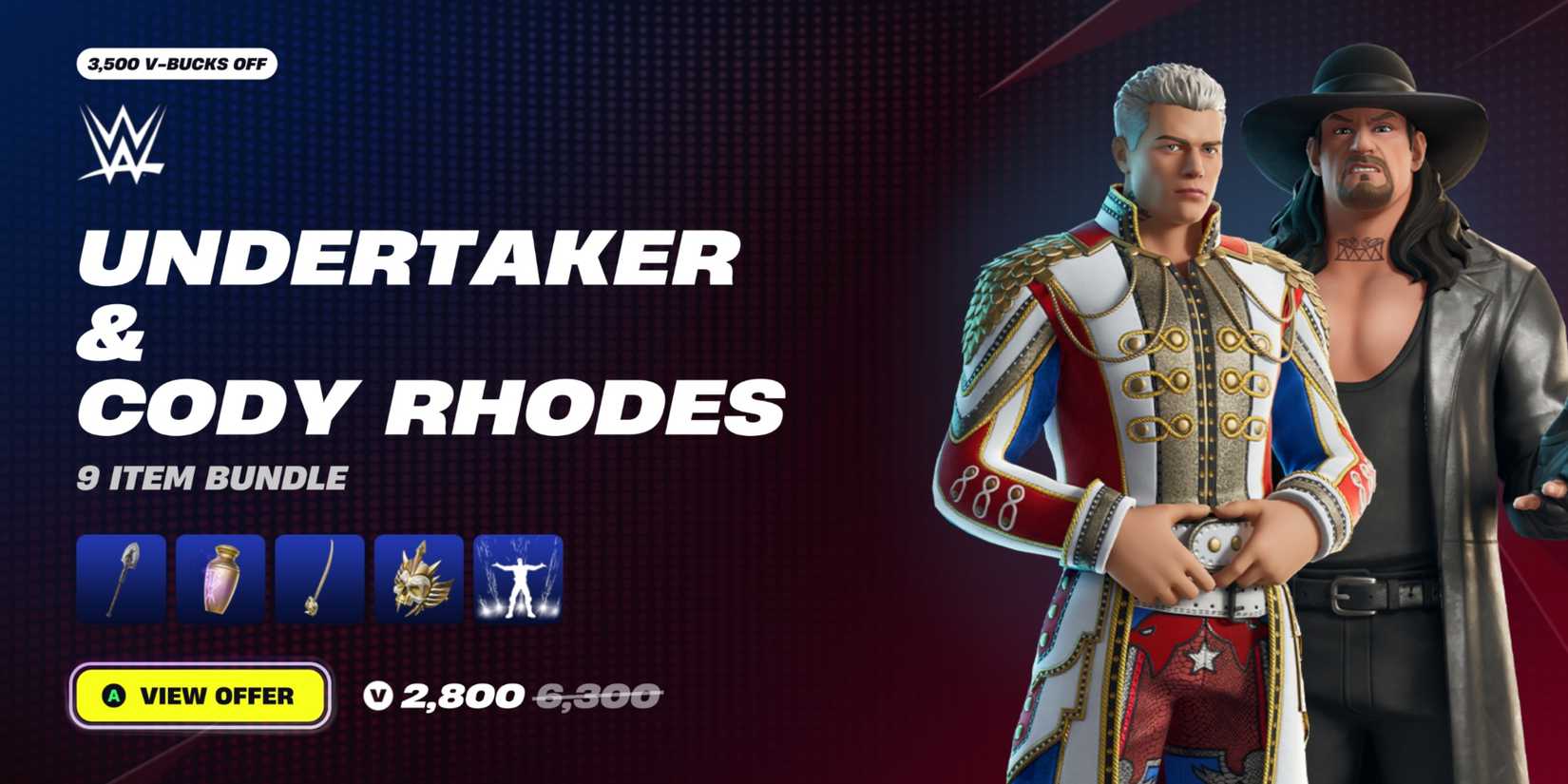 undertaker cody rhodes bundle fortnite wwe