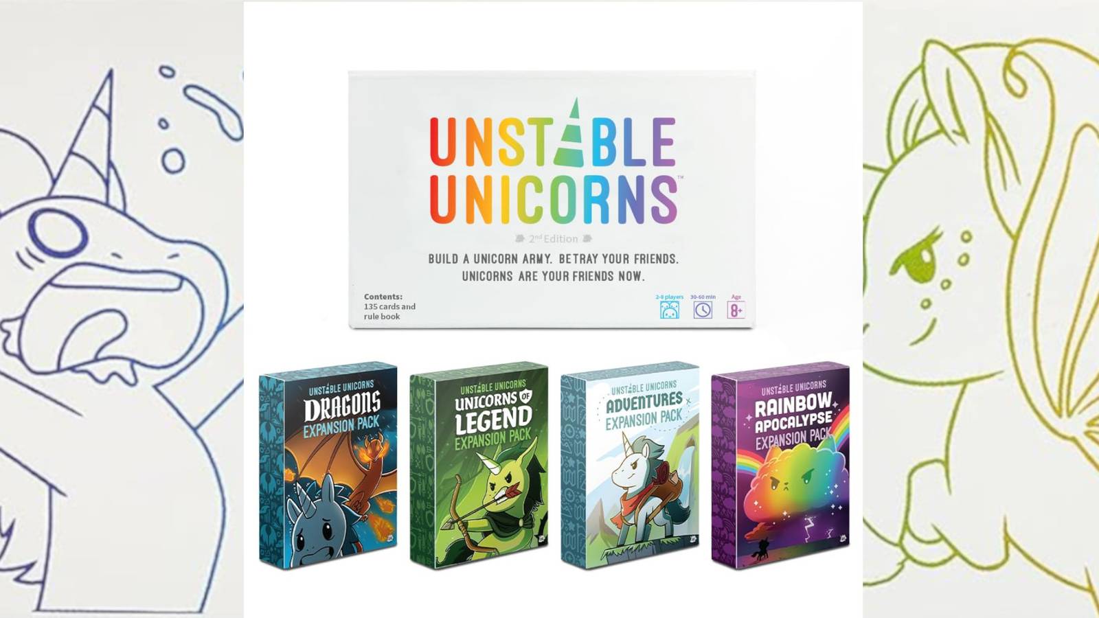 Unstable Unicorns Main Box and Four Expansions Featured Image