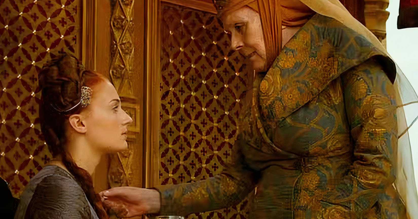 Sansa stark and Olenna Tyrell in game of thrones season 4