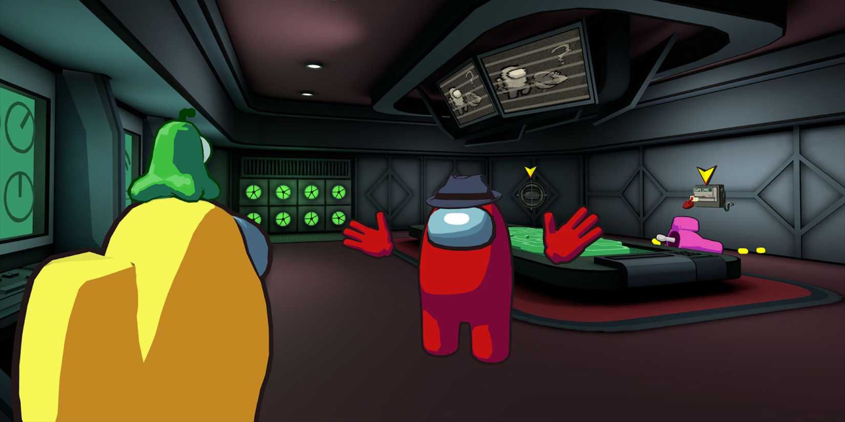 picture of a red bean throwing its hands up after being caught.