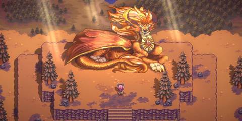 A player talking to Elios in Sun Haven