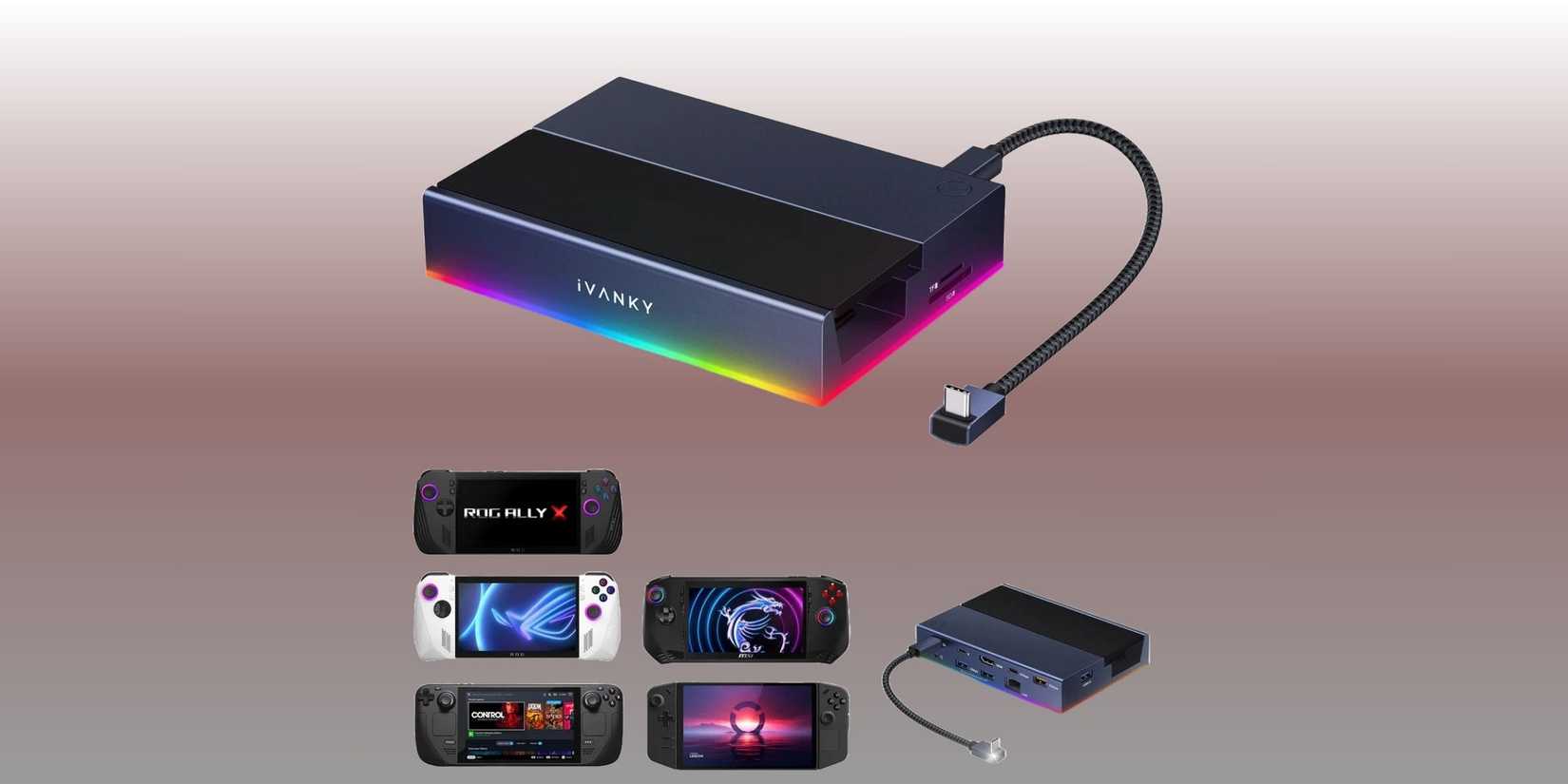 Image of the ivanky doc with different handhelds in the frame. 